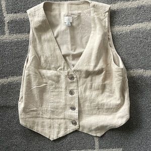 Target Linen Vest - A New Day - Beige - Medium - NWOT